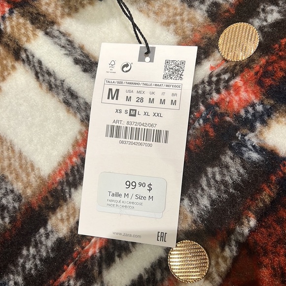 ZARA WOOL PLAID OVERSIZED JACKET - Picture 7 of 7